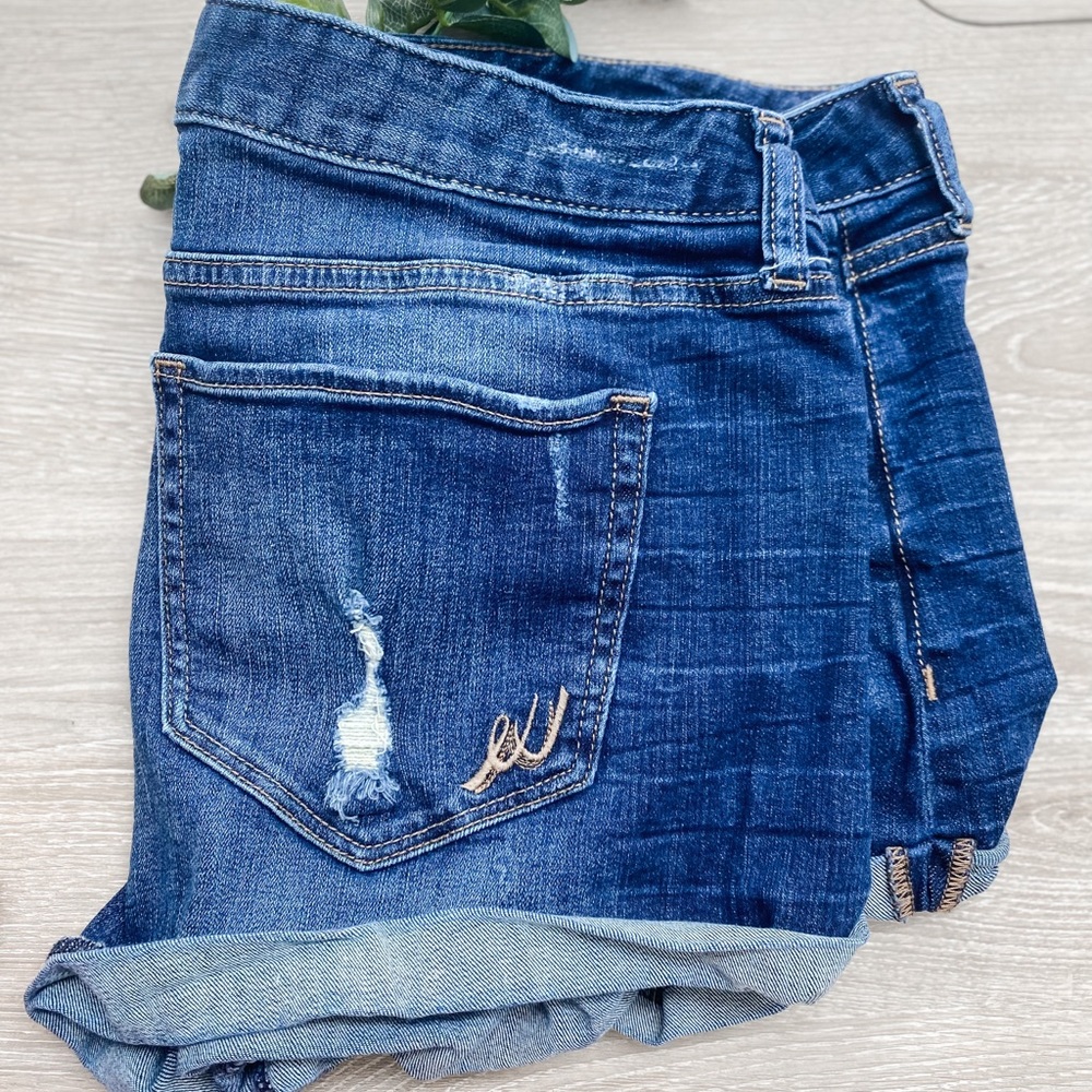 Express Ripped Cuffed Jean Shorts - Picture 2 of 2